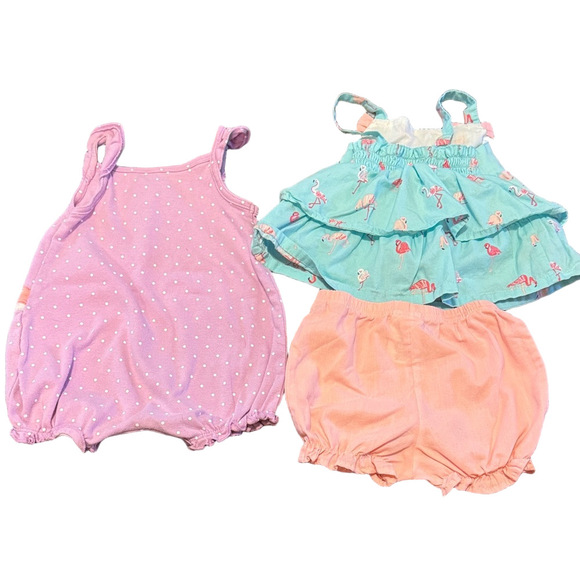 **Bundle** Carter's & Penny M. Romper and Flamingo Dress with Diaper Cover - Picture 2 of 2